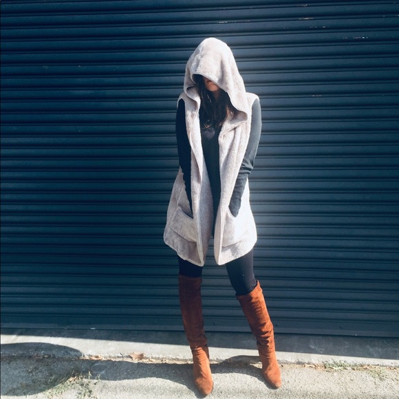 Only 1 left (M)πWarm me up- cozy long Sherpa vest - Picture 2 of 6